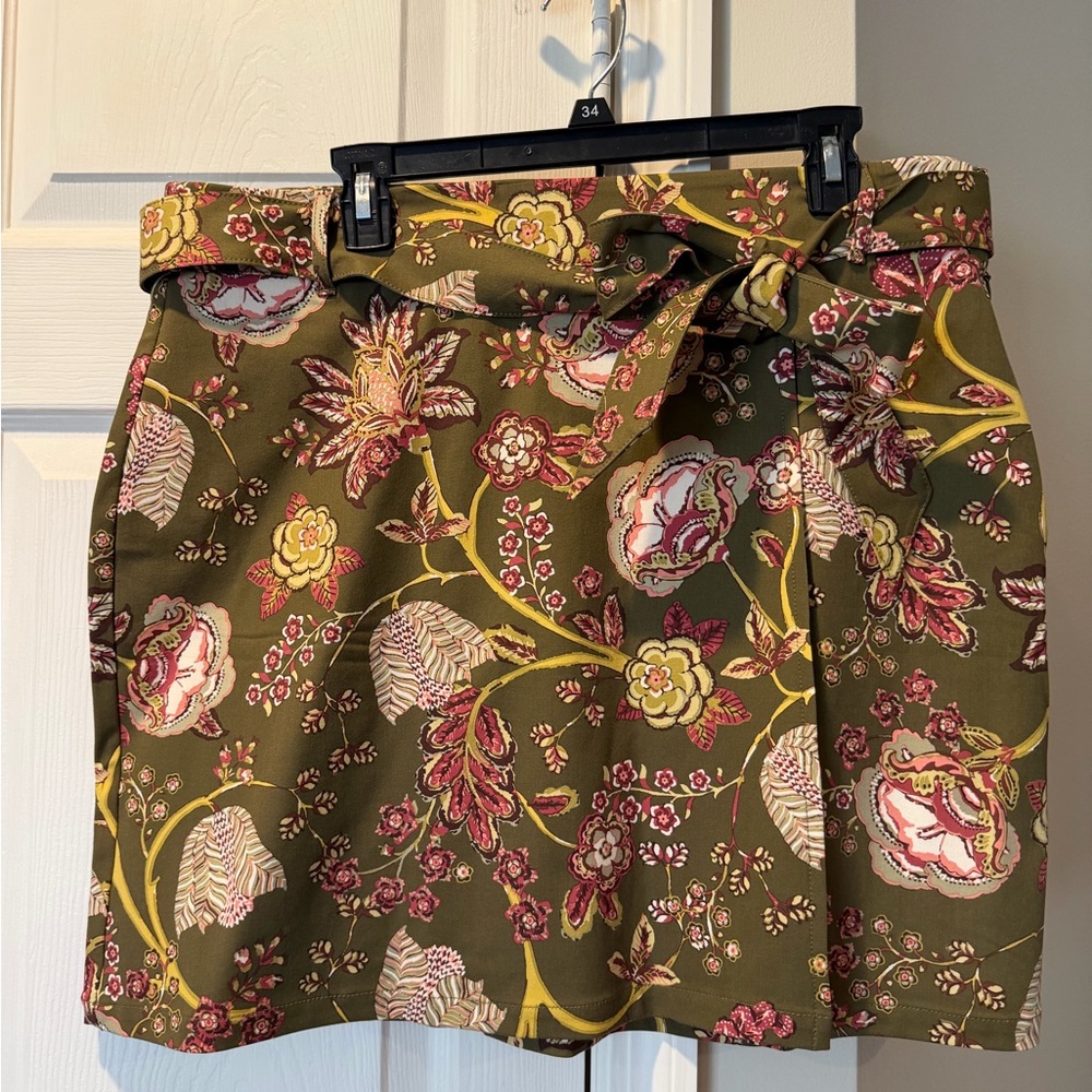 Spartina 449 Olive Floral Mini Skirt